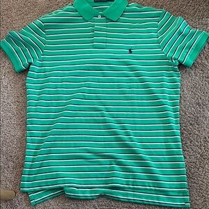 Polo by Ralph Lauren green and White Striped Shirt